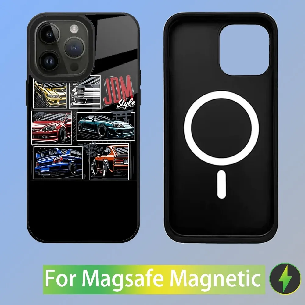 Rx7 jdm legenden autos telefon hülle für iphone 15,14,13,12,11, plus, pro, max mini magsafe magnetisches kabelloses laden