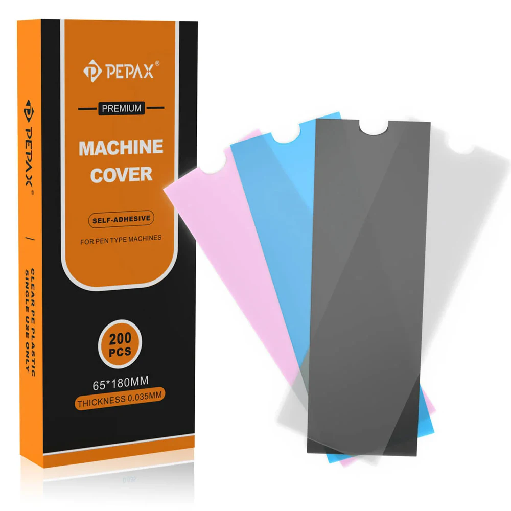 

200pcs PEPAX Tattoo Pen Machine Bags Tattoo Pen Sleeve Covers Black/Blue/Pink/White Clip Cord Sleeves Tattoo Accessories