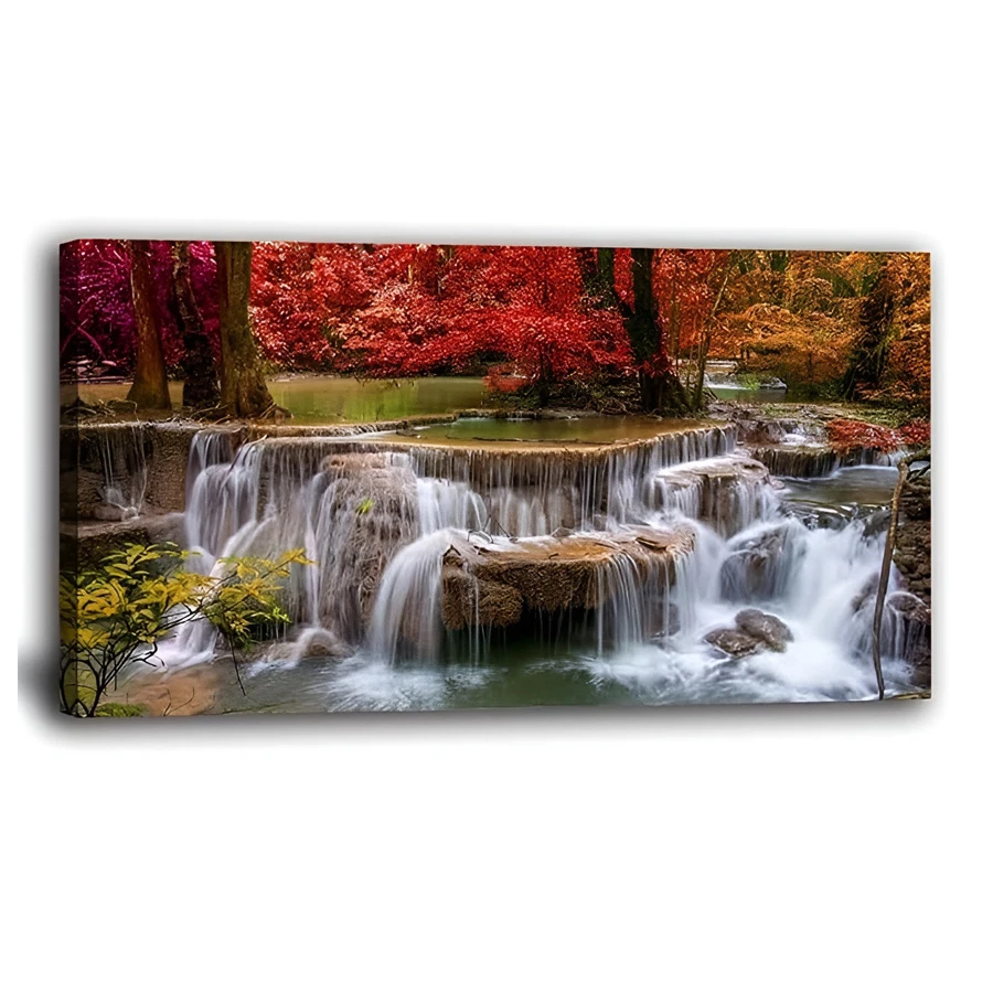 

Картина с изображением лесного пейзажа и водопада, большой размер, алмазная вышивка DIY, полная квадратная/круглая мозаика, наборы для вышивания, декор для стен