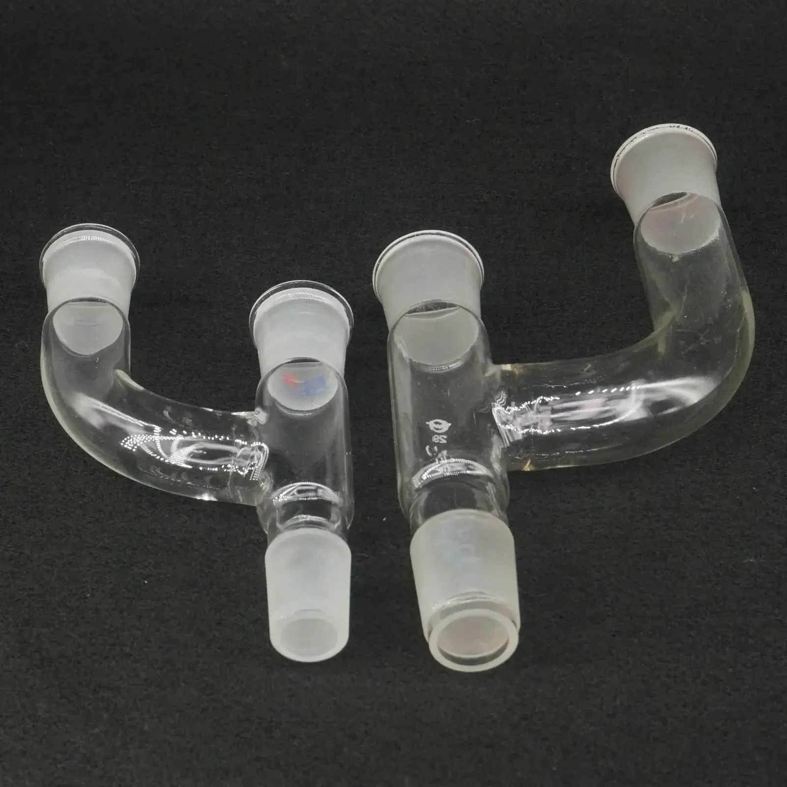 14/23 19/26 24/29 29/32 Ground Joint 14/19/24/29mm Stopper Three Way Distillation Head Adapter Lab Glass Connector Tube