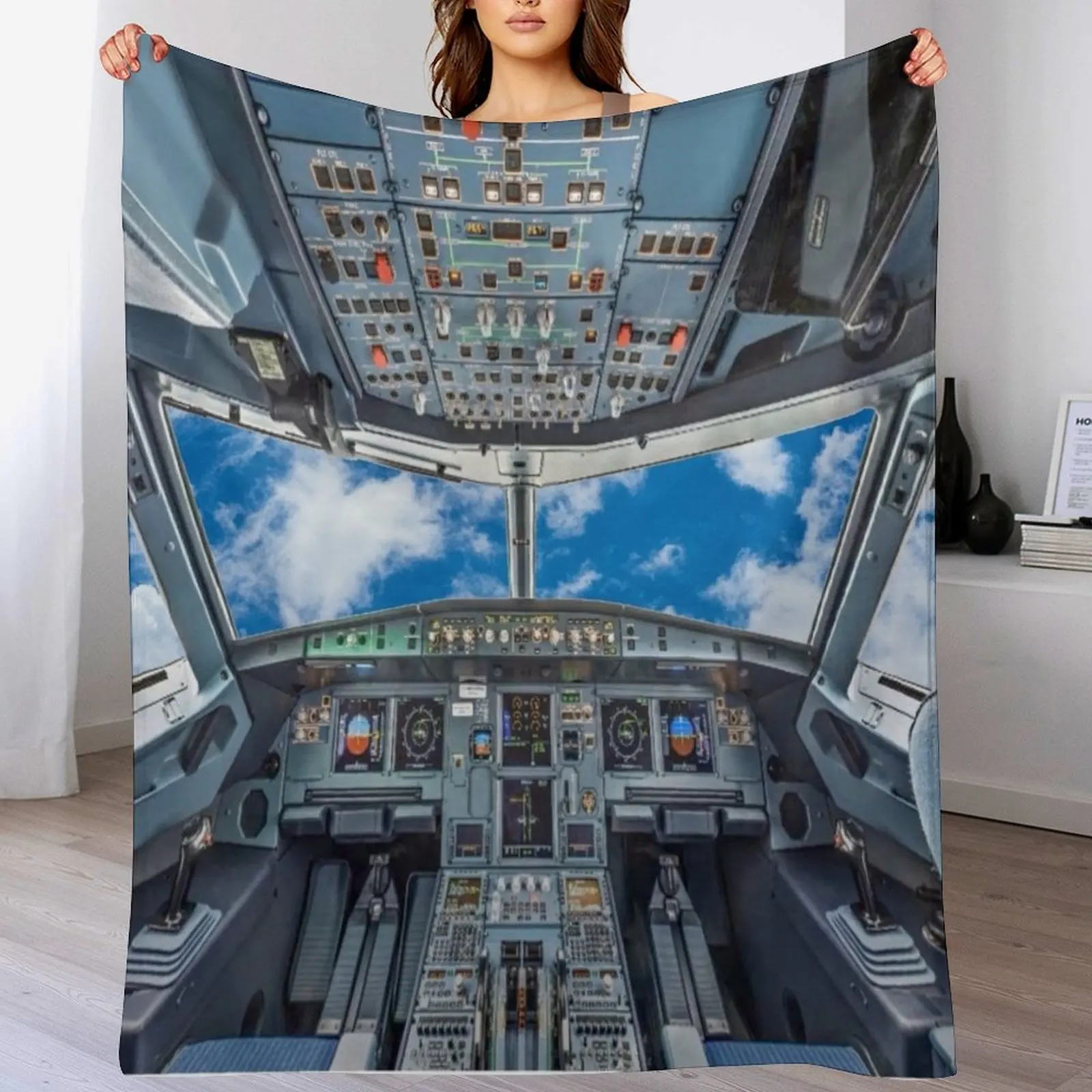 Airbus A320 Throw Blanket Luxury Thicken Retros Sofa Quilt Picnic Blankets