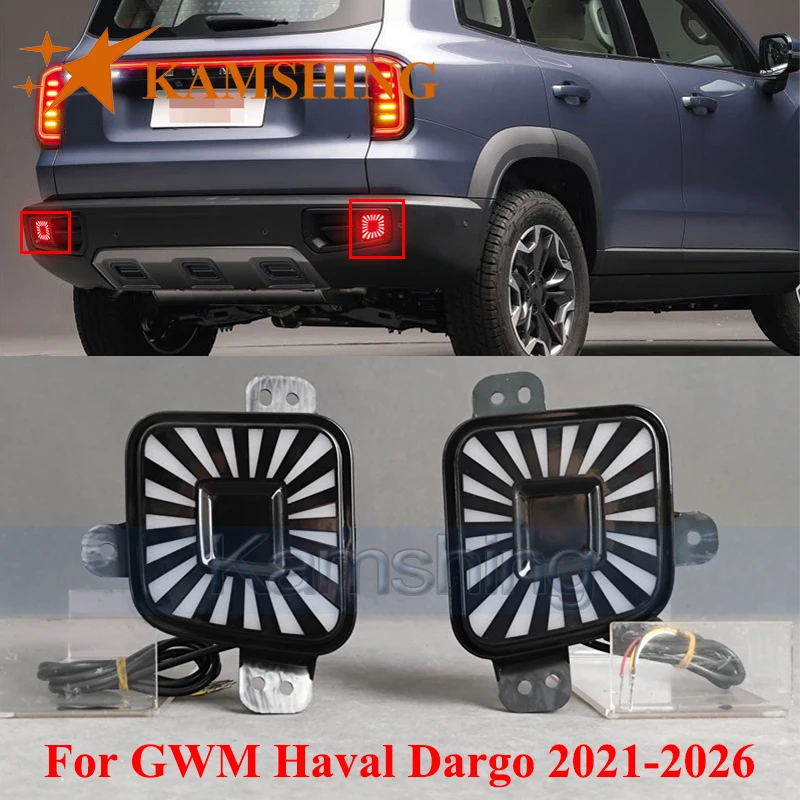 

CAPQX 1pair LED Rear Bumper Light For GWM Haval Dargo 2021-2026 Brake Light Warning Lamp Turn Signal Light