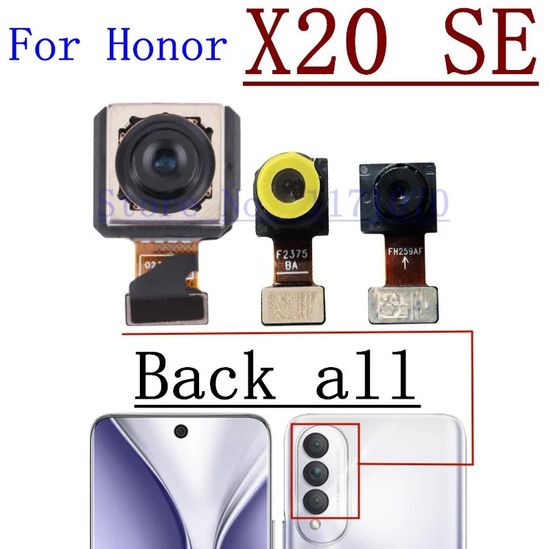 Original Rear Camera For Huawei Honor X20 SE Back Main Depth Macro Front Facing Camera Module Flex Cable Spare Parts