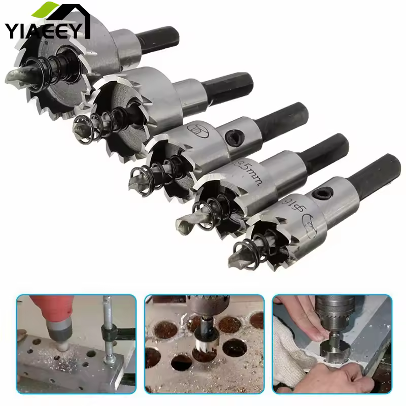 סט מקדחי HSS עם חור לחיתוך מתכת ועץ להתקנת מנעולים בגדלים 16/18.5/20/25/30 מילימטר