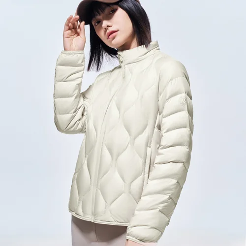 여성용 패딩 Bosideng 2023년 가을 슬림핏 스탠드 칼라 얇은 패딩 다운재킷 패딩코트 다운재킷 패딩코트 다운재킷 