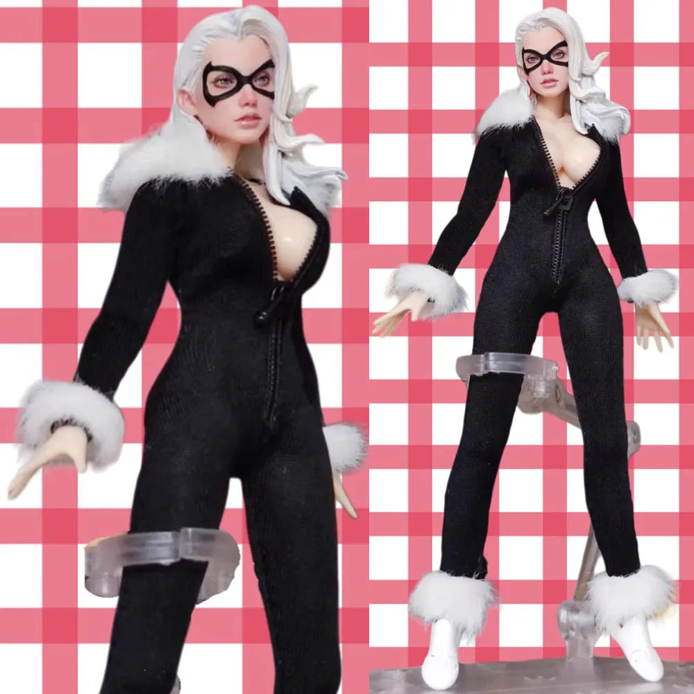 

【Без рисунка】 Боди с черным котом в масштабе 1/12, обтягивающий комбинезон женщины-кошки для 6 дюймов, экшн-фигурка, модель SnailShell tbl, 30 мс