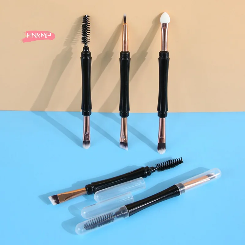 قطعة واحدة من فرشاة مكياج صغيرة مزدوجة الأطراف لظلال العيون والحواجب مع غطاء مقاوم للغبار - أداة تجميل تحديد الوجه #2