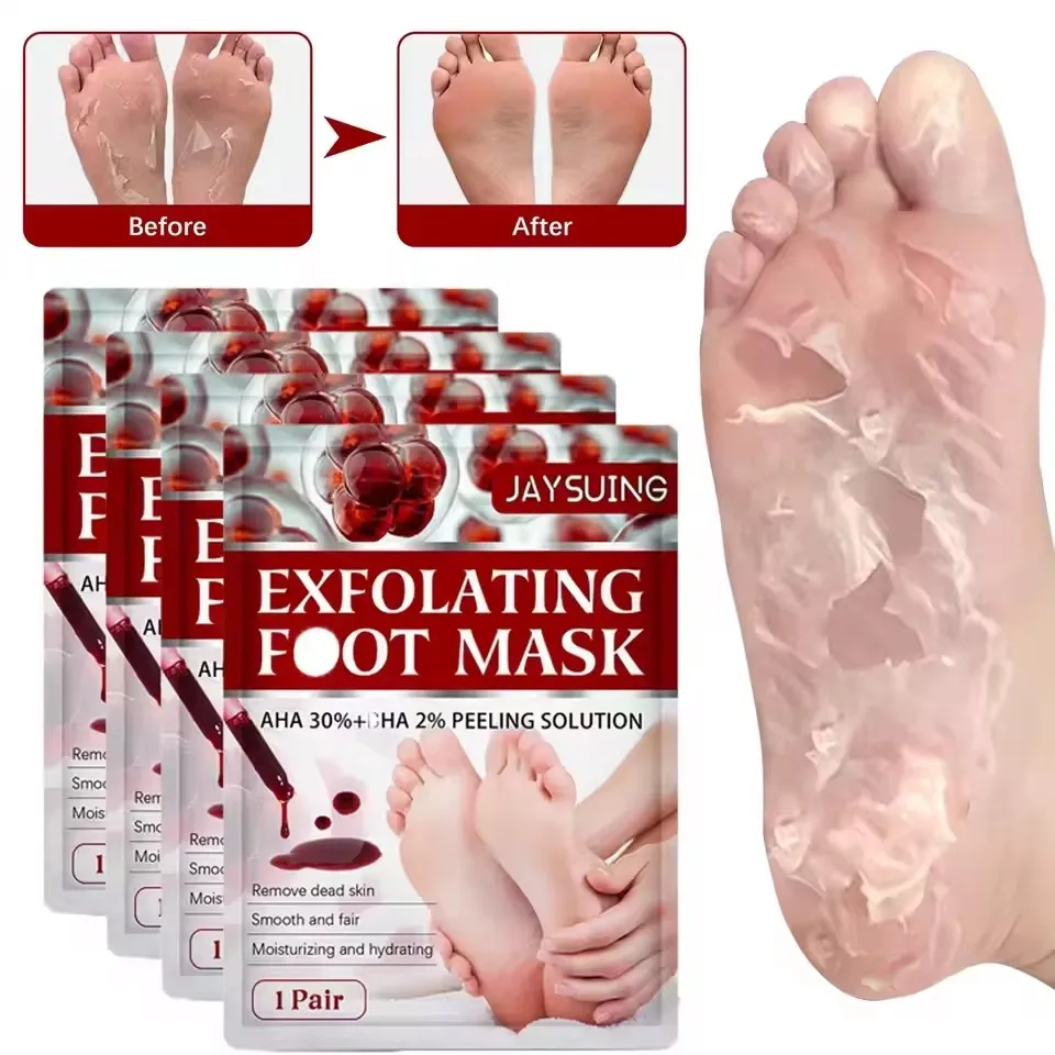 قناع تقشير حمض الفاكهة للقدمين، أقدام متشققة خشنة جافة، مهدئ لقدمك وكعبك، يجعل الأقدام ناعمة وناعمة وطبيعية نقية #1