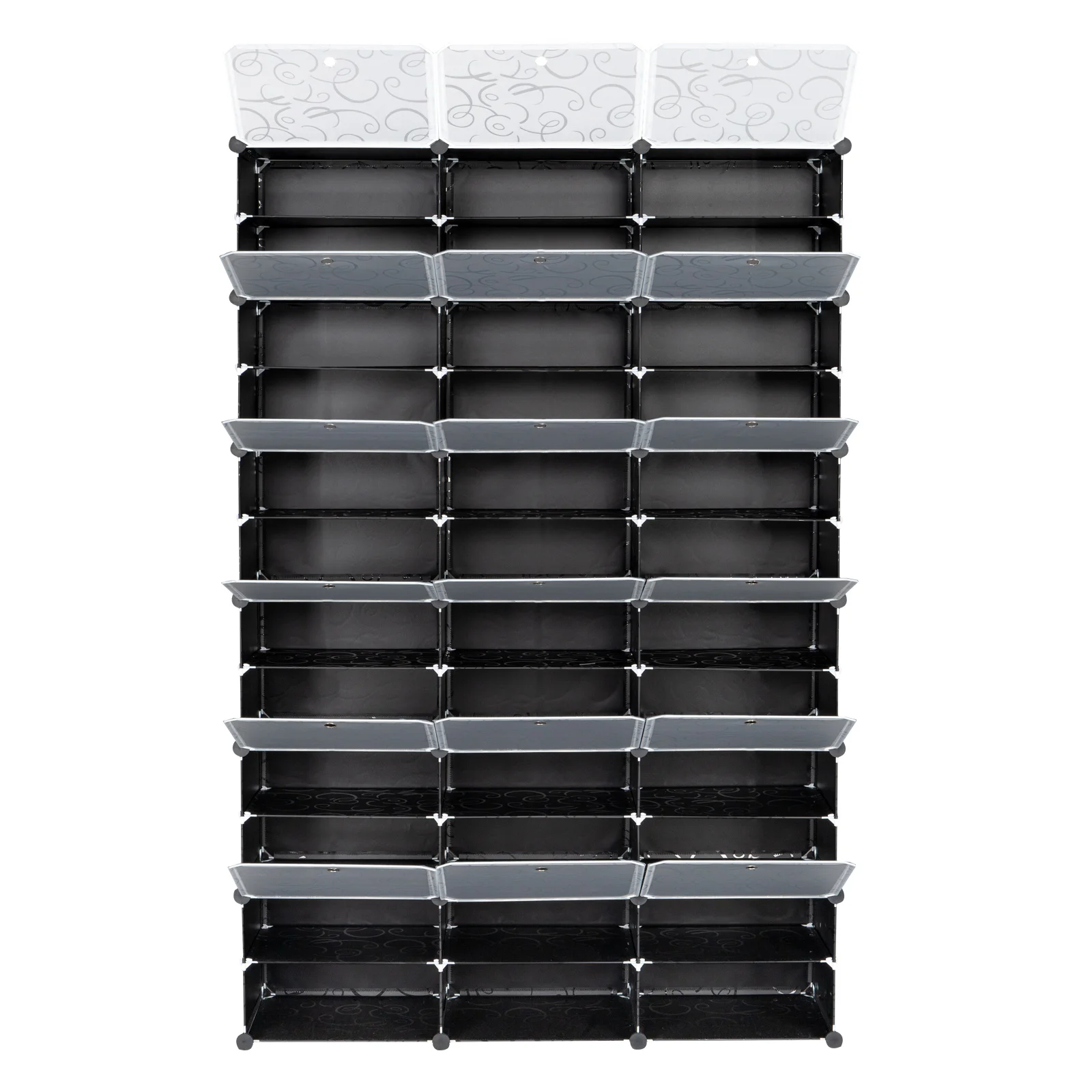 12-Tier Portable 72 Pair Shoe Rack Organizer 36 Grids Tower Shelf Storage Cabinet Stand Expandable for Heels, Boots, Slippers, B