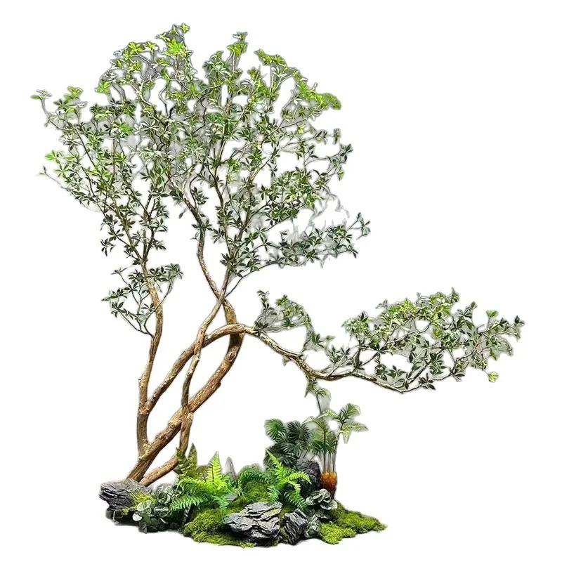 Window plant indoor real green plant decorative tree large fake tree landscape set