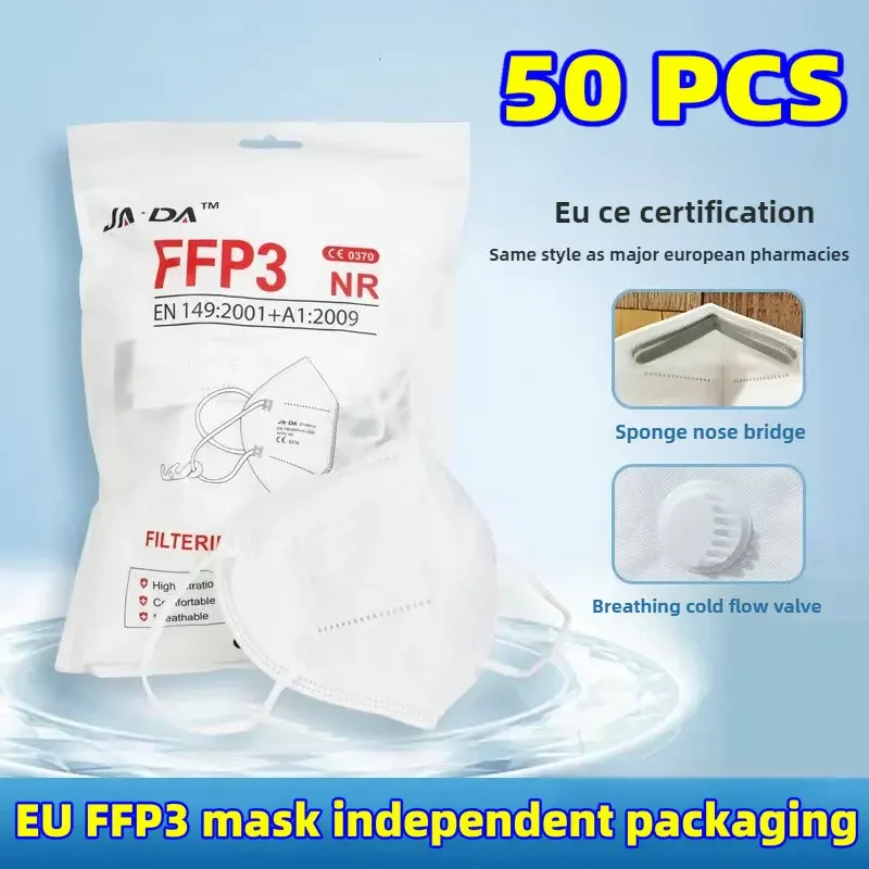 

EU FFP3 маски для лица дыхательный клапан губчатая полоска пылезащитная CE0370 анти-дымка мастерская 7-этажная независимая упаковка mascarillas