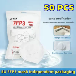EU FFP3 face masks breathing valve sponge strip dustproof CE0370 anti haze workshop 7-story independent packaging mascarillas