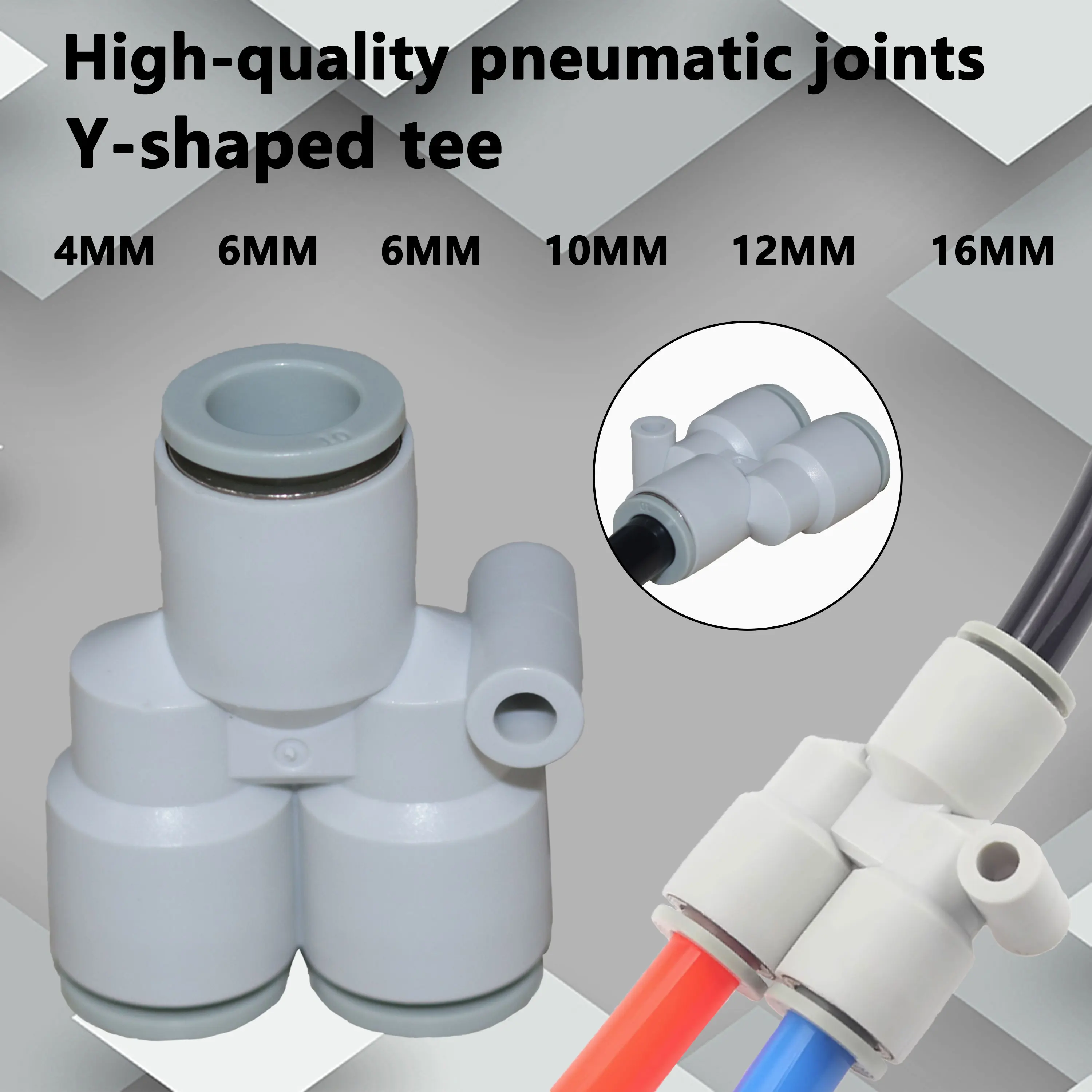 Pipe Fittings Plastic Pneumatic Connector Fitting Quick Push For Air Water Connecting PY PW Connect 4/6/8/10/12/16mm Y Shape