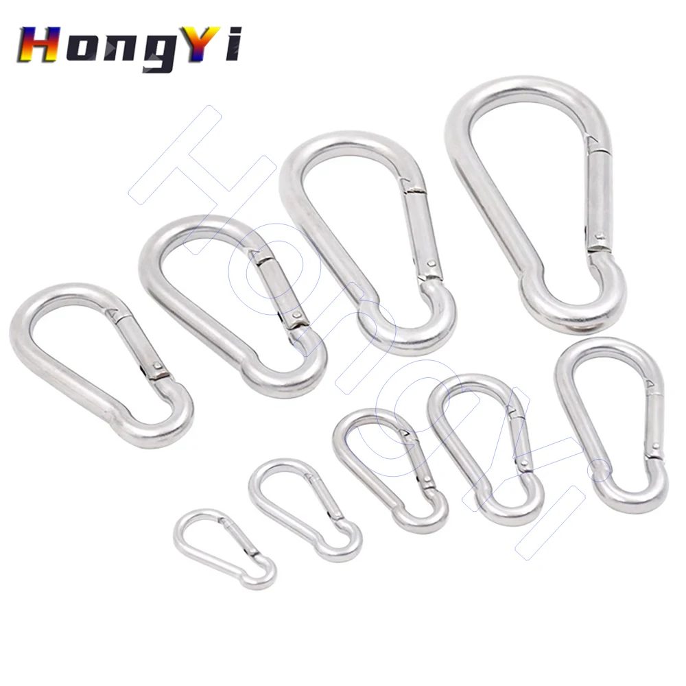 Spring Snap Carabiner 316 Stainless Clips Quick Link Lock Ring Spring Snap Hooks Shackle for Keys/Water Bottle/Camping/Hiking