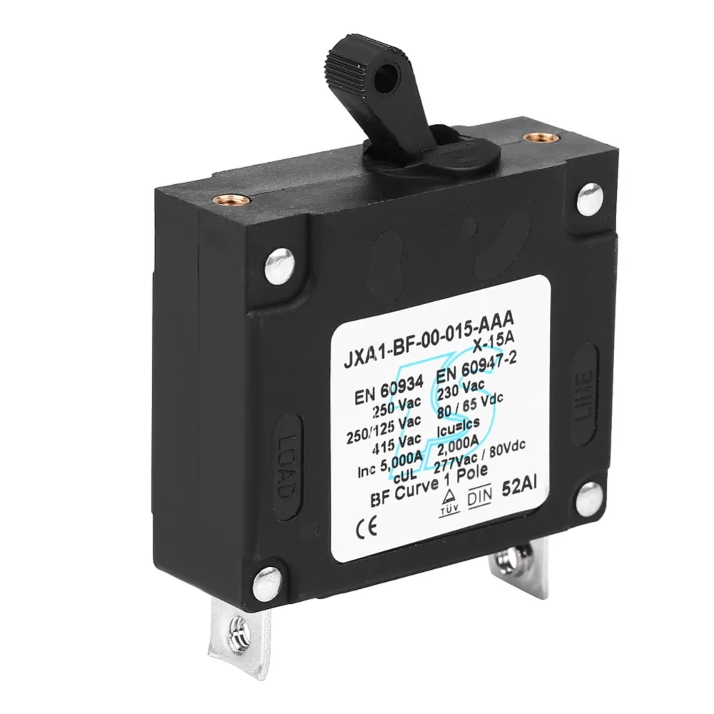 Switch Device Black Circuit Breaker DC/AC Breaker Manual Reset Toggle Reset Switch Manual ON/OFF Switch Power Distribution