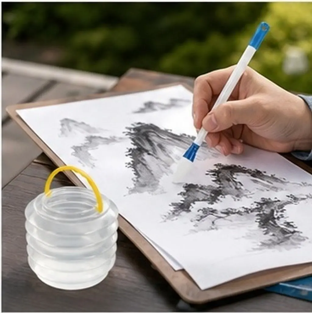 1Set Water Brush Pen Set Eco Friendly Refillable Watercolor Brush Pens for Adults Kids Seniors Calligraphy Practice Ground