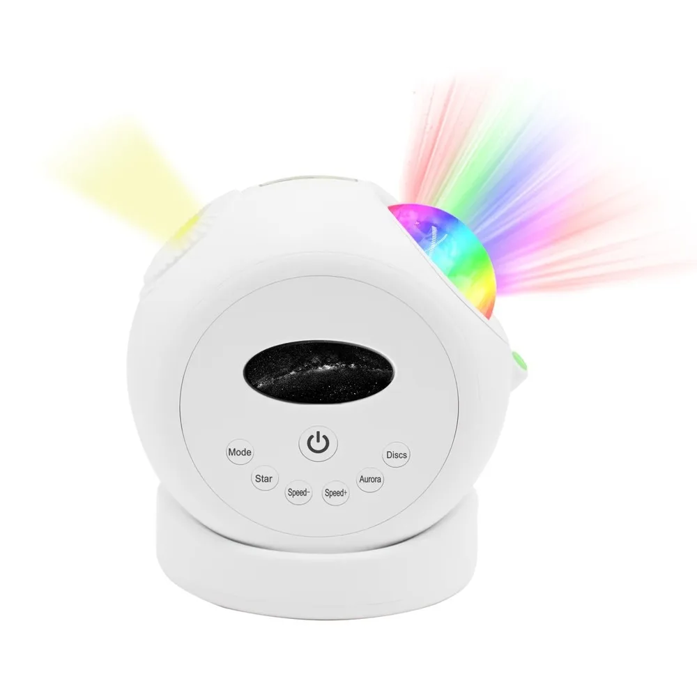 Colorful Star Projector Alarm Clock with White Noise & Aurora Northern Lights for Kids Adults Bedroom Decor