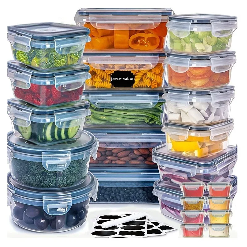 1PcsMulti Specification Sealed Freshkeeping Box Setstackable Refrigerator Storage Boxfood Grade Microwave Oven Heating Bento Box