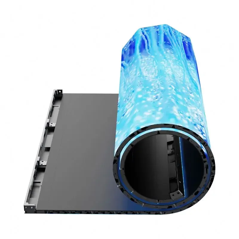 Creative Flexible Foldable Rolling Shutter LED Screen GOB P3.91 Portable LED Poster Floor LED Screen