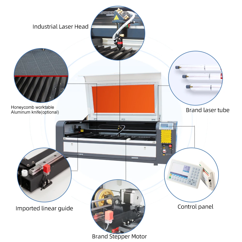 Mesin Pemotong Laser 90w 100w 130w untuk Akrilik Kayu 6090 Engraver 1390 Co2