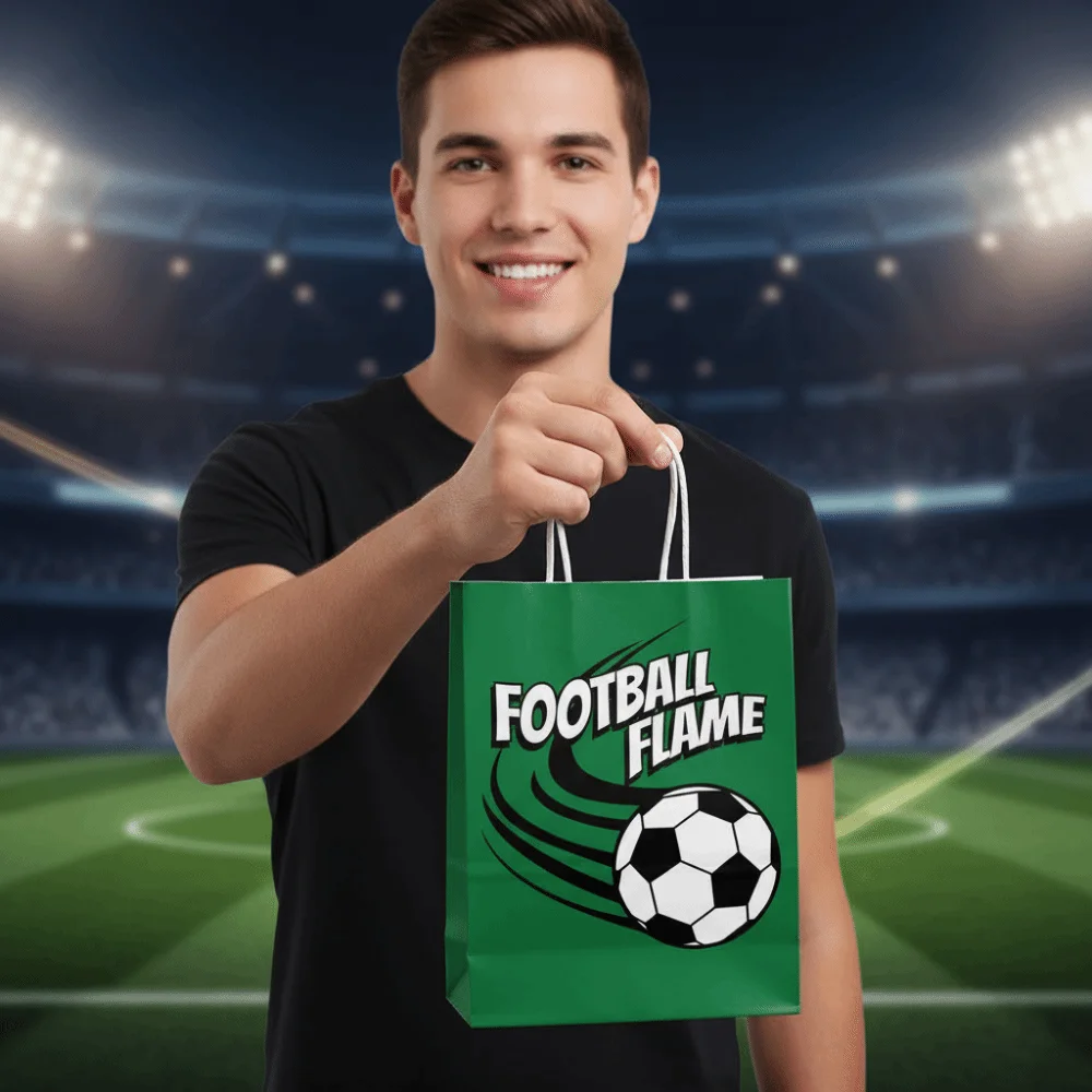 12 PCS Printed Gift Bags for Soccer Events Portable Lightweight Football Themed Favor Bags 12Pcs/Set Green