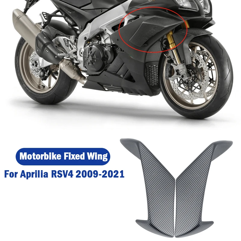 

ABS Carbon Fiber Motorcycle Winglet Aerodynamic Wing Kit Spoiler Fixed Wing For Aprilia RSV4 RF 2009 2010 2012 2013 2014-2021