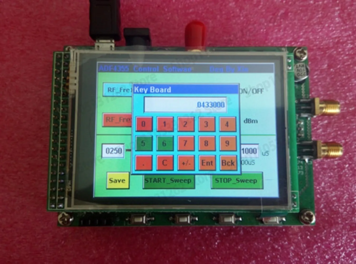 ADF4355 Module Touch Screen Sweep RF Signal Source VCO Microwave Frequency Synthesizer PLL