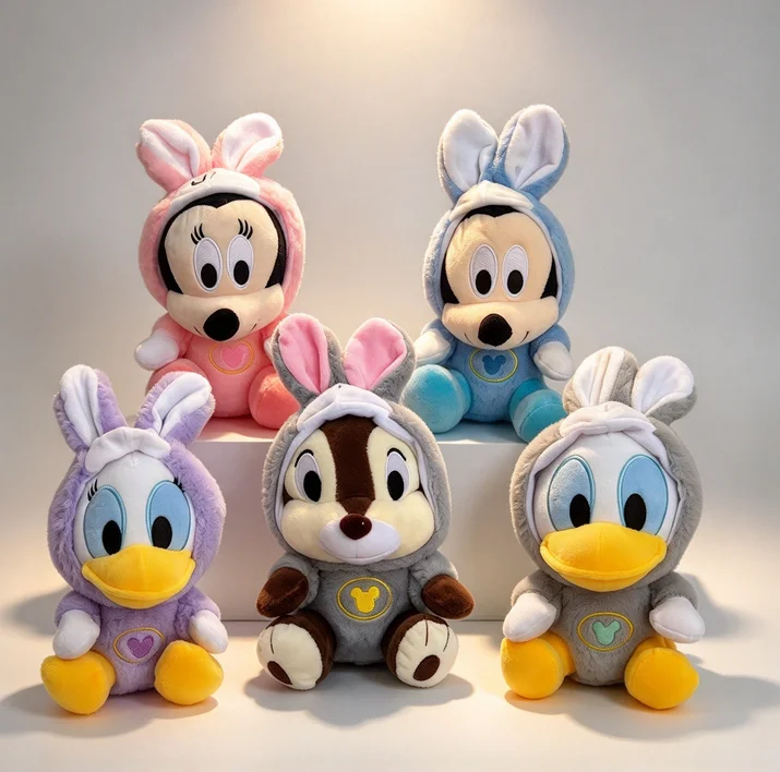 Classic Character Donald Duck, Mickey Mouse, Chip 'n' Dale Rabbit Bunny Costume Plush Toys Cute Cartoon Plush Toy Gift