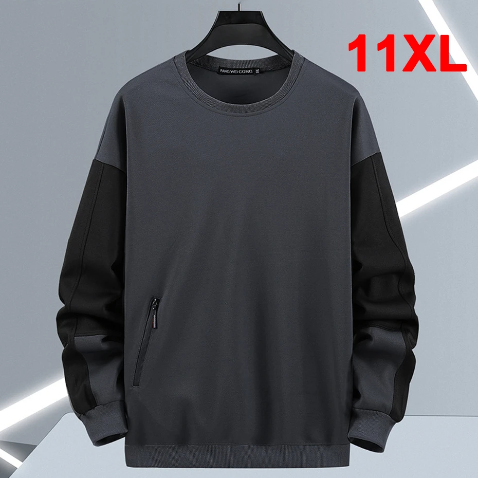 Sudadera de retazos para hombre, chándal de talla grande 10XL, 11XL, primavera y otoño