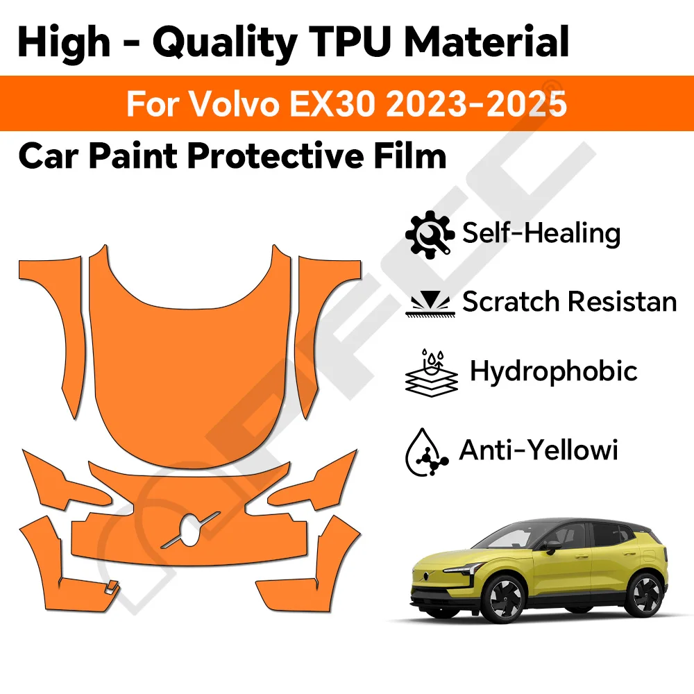 

TPU For Volvo EX30 2023 2024 2025 Paint Protection Film Clear Bra Car Body Anti-scratch Pre-cut PPF Resistant Repairable Cover