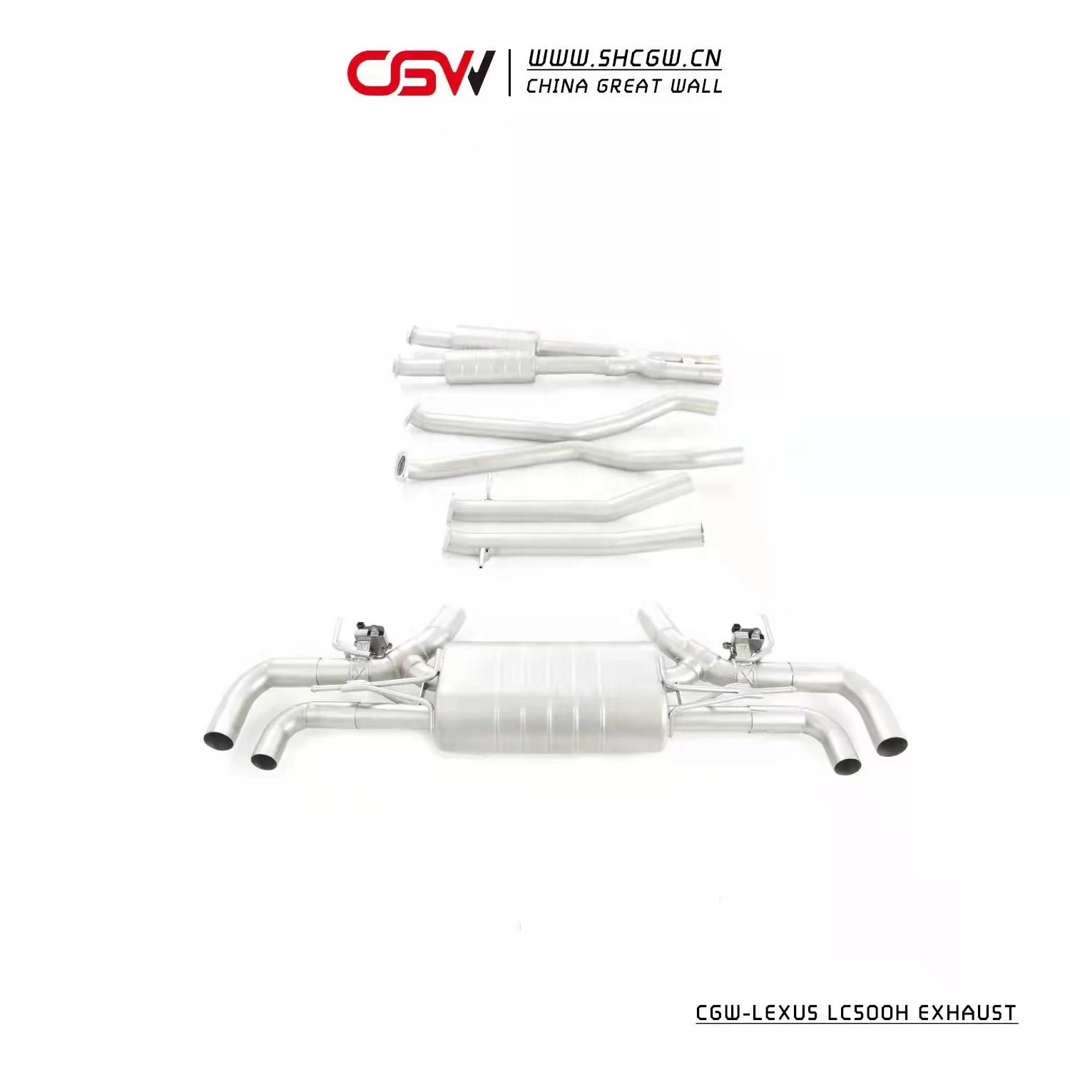 CGW Plug and Play Sound Exhaust Tip Muffler Piping with Electric Valves for LC500H 3.5L 2018+ - view 5