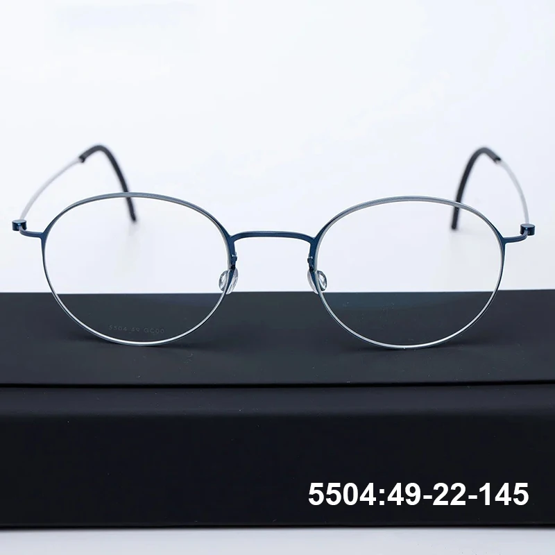 

Denmark Brand Men Classic Round Screwless Glasses Frame Titanium Ultralight Women Eyeglasses Design Quality Business Spectacles