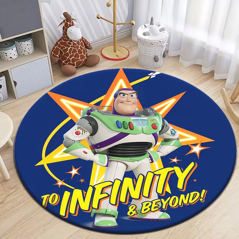 Toy Story Cartoon cute HD Printed Round Carpet,Bedroom Balcony Entry Door Sofa Seat Non-slip Mat Home Decoration Gift Camp Rug