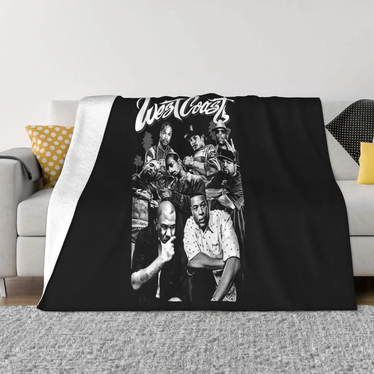 Westcoast Gangsta Rap Mens Heavyweight Printed On Shaka Wear Black Male Adults Throw Blanket