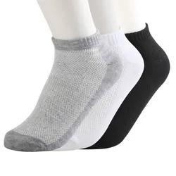 Regular Four Seasons Universal Women's Cotton Socks Sweat-Absorbent Hollow Out Black White Gray Floor Invisible Breathable Sock