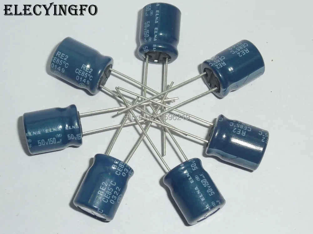 20pcs 150uF 50V150UF  ELNA RE2 Series 10x12.5mm 50V150uF Audio capacitor