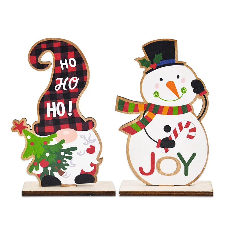 Christmas Wooden Table Ornament Santa Snowman Xmas Tree Christmas Decorations For Home 2024 Navidad New Year Kids Gift