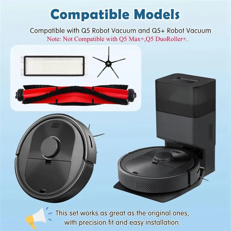 A94E Replacement Parts for Roborock Q5 Q5+ Plus Vacuum Main Side Brush Hepa Filter Accessories Kit