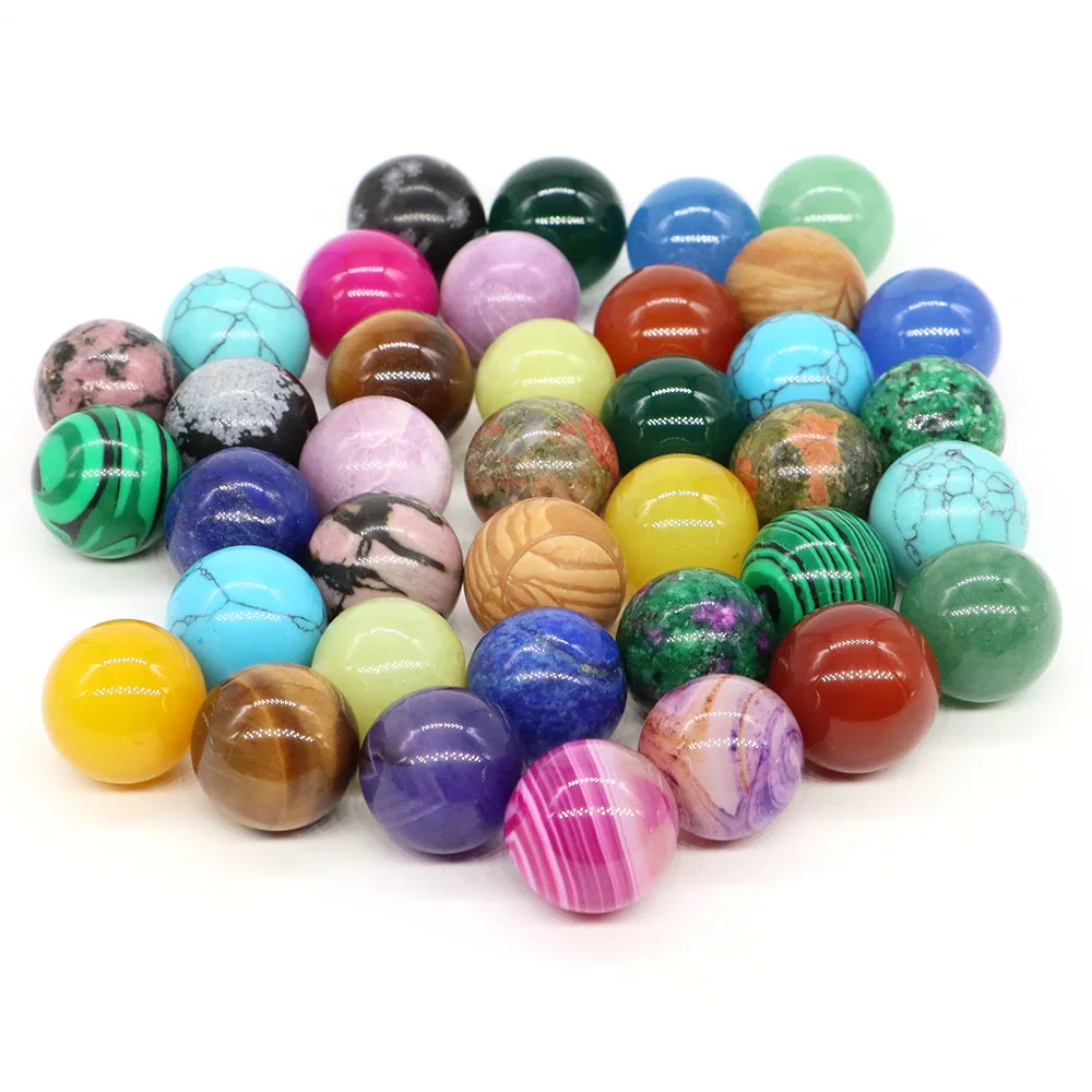 16mm Natural Stone Round Ball Healing Crystal Amethyst Sphere Energy Mineral Specimen Gems Globe Meditation Gift Home Decoration