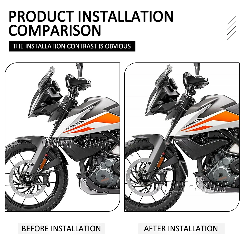 Nuevos accesorios para motocicleta, guardabarros delantero negro, guardabarros contra salpicaduras para 390 Adventure ADVENTURE 390ADV 2020 2021 2022