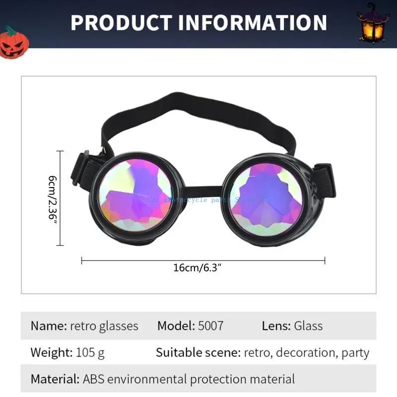 Y9UC Vintage Motocross Brille Retro Steampunk Brille Brille 6 Farben