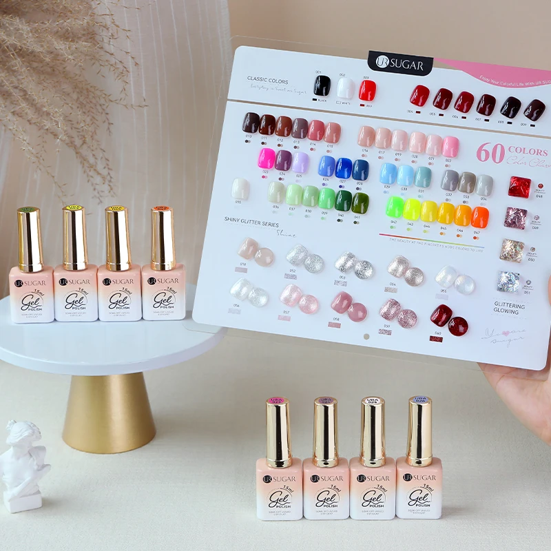 ยูอาร์ ชูการ์ เจลทาเล็บฮาโลวีน เจลกึ่งถาวร กลิตเตอร์เจลทาเล็บ ล้างออกได้ด้วยน้ำยาล้างเล็บ ใช้กับหลอดไฟยูวีและแอลอีดี สีกาแฟ ชมพูนู้ด แดง อุปกรณ์ทำเล็บ