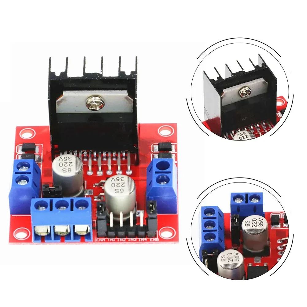 L298N มอเตอร์โมดูล DC Stepper Motor Controller สําหรับหุ่นยนต์รถ 5V H สะพานไดรฟ์ 25W สําหรับแหล่งจ่ายไฟ