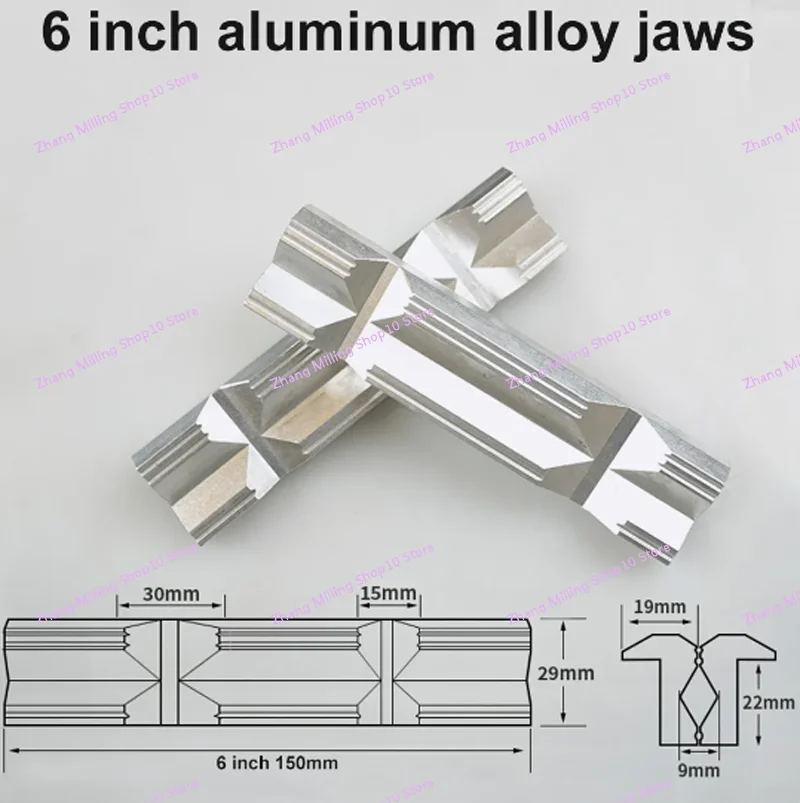 2PCS CNC Milling Steel Vise Hard Jaw Fixture V-Type Jaw Aluminum Alloy V-clip 4 Inch 5 Inch 6 Inch 8 Inch Vise Jaws