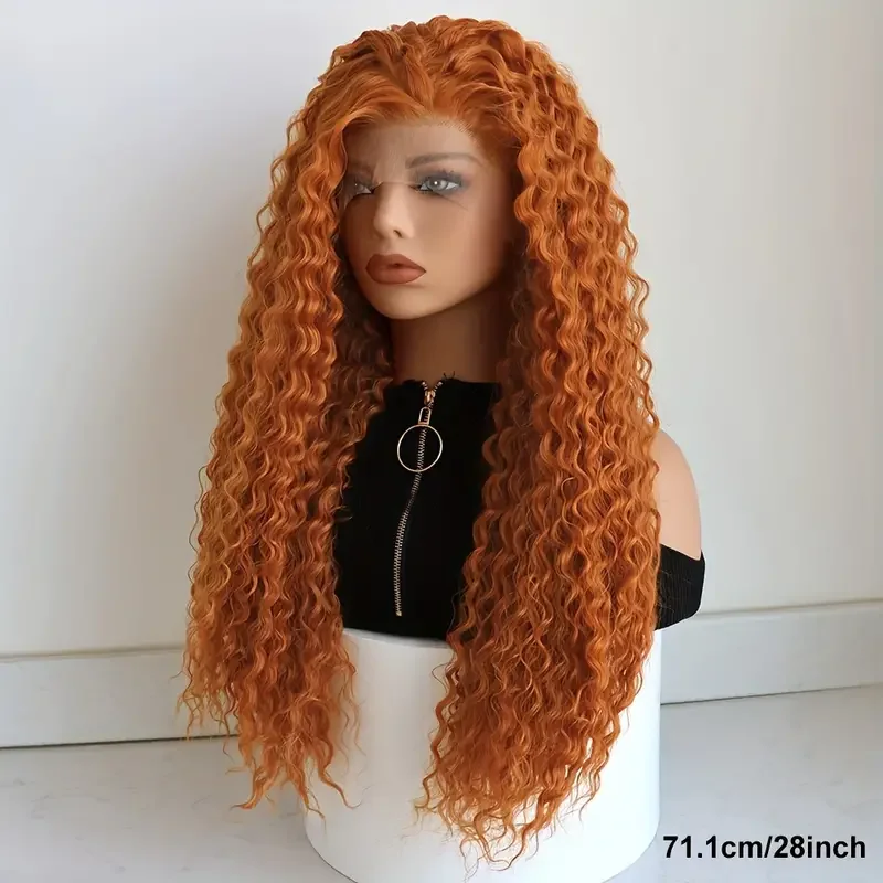 Orange Ginger Lace Front Wig Curly Human Hair Wigs For Women 30Inch Deep Wave Frontal Wig 13x4 13x6 HD Lace Front Human Hair Wig