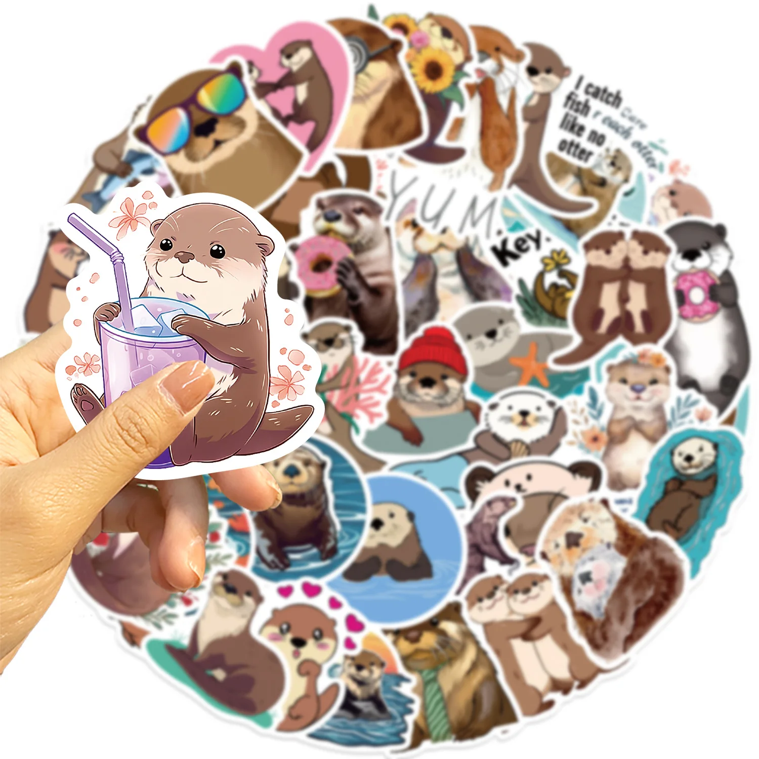 50 قطعة ملصقات قضاعة رائعة لطيف الحيوان حساب المواد جراب هاتف الكمبيوتر المحمول الأمتعة زجاجة ملصقات مقاومة للماء