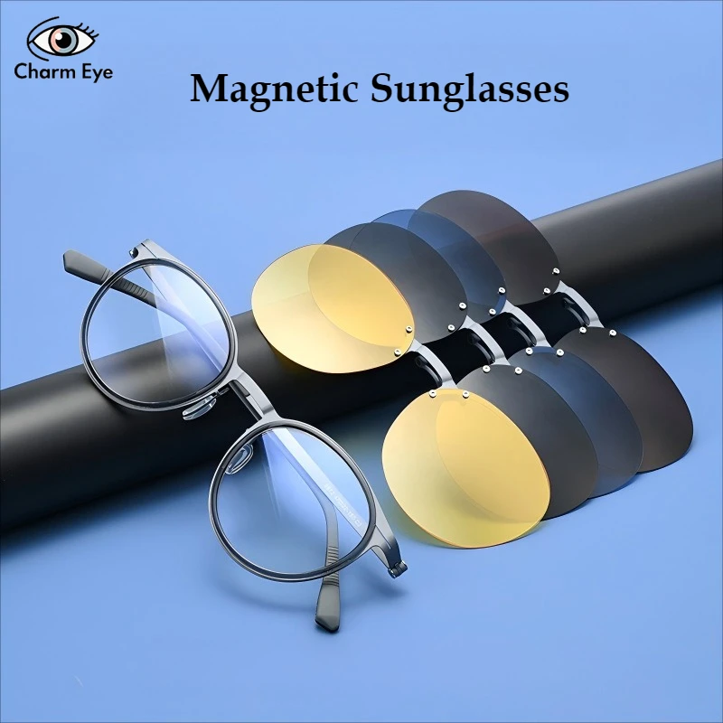 fashion-5-in-1-pure-titanium-magnetic-polarized-sunglasses-clip-anti-glare-day-and-night-dual-use-sun-glasses-women's-set-mirror