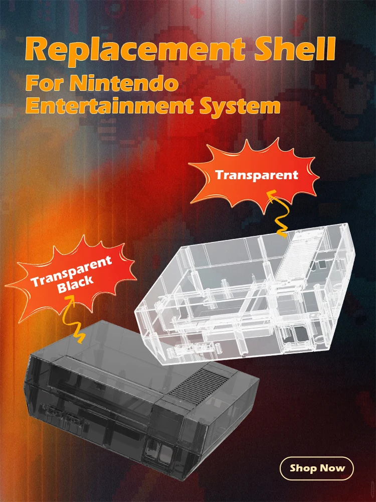 Bitfunx Przezroczysta obudowa zastępcza do konsoli NES (Nintendo Entertainment System) — zdjęcie produktu 7