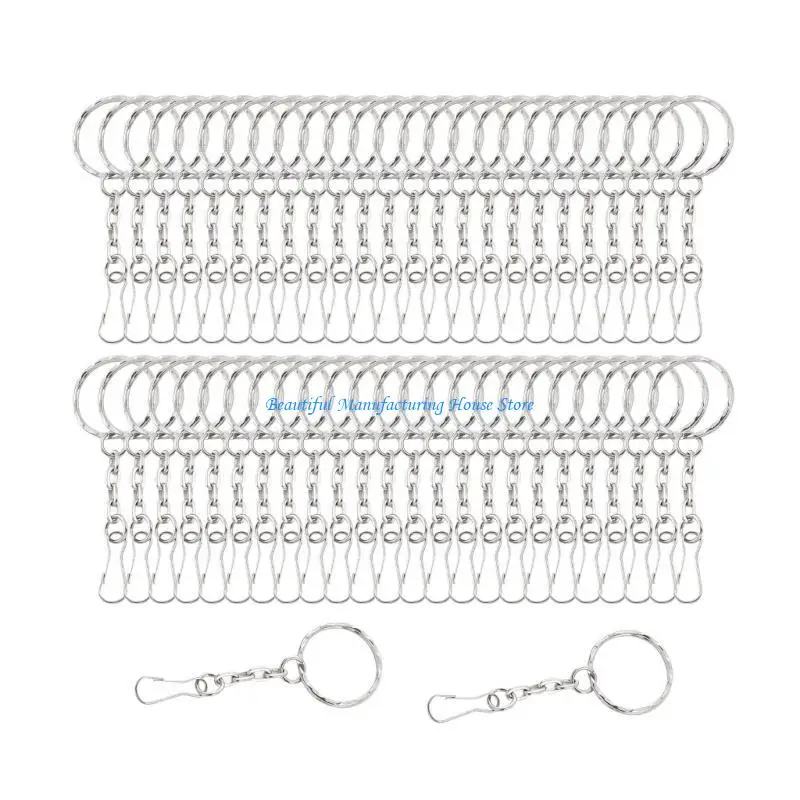 

E56A Set of 50 Fashionable Handmade Keychain Materials Set Embossed Flower Link Chain