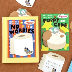 30 Sheets Cute Puppy Cat Sticky Notes Decoration Scrapbooking DIY Collage Diary Message Notes Paper Stationery